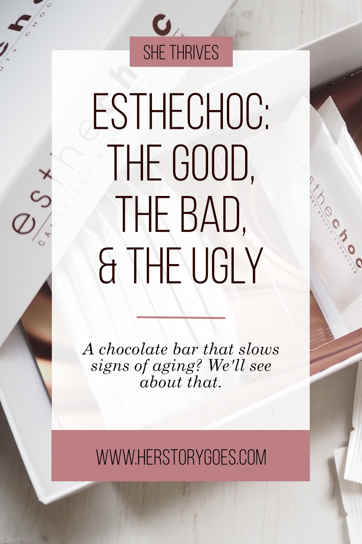 Esthechoc: The Good, the Bad, and the Ugly — Her Story Goes. // Scientists claim this chocolate bar improves the look of your skin and slows signs of aging. But is it too good to be true?